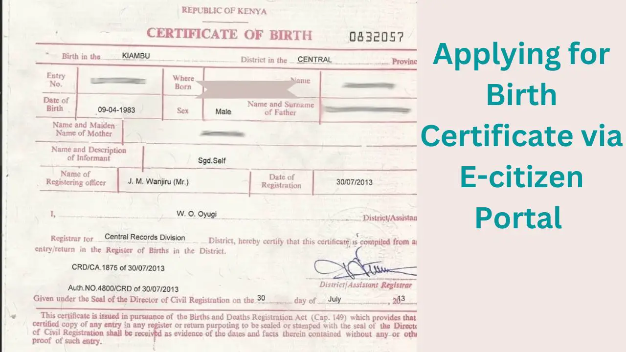 Applying for Birth Certificate Online via E-citizen - TalishaCate